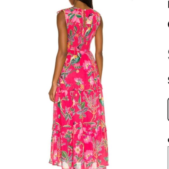 Banjanan‎ Iris Dress Woden Hedgerow Paradise Pink - Size Large - Picture 3 of 15